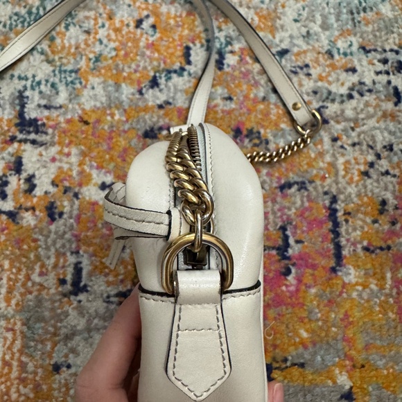 Gucci Calfskin Matelasse Mini GG Marmont Chain Shoulder Bag White - Picture 9 of 16